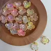 Estilo Antigo Bicolor Carimbado a Ouro Flor Irregular de Três Pétalas Feita à Mão DIY Presilha de Cabelo Estilo Antigo Grampo de Cabelo Acessórios de Joias com Contas