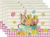 Nuevo mantel individual de conejo de Pascua de Amazon, decoración de Pascua, mesa de comedor al aire libre occidental, decoración de cocina y sala de estar