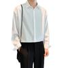 Camisa de primavera y verano para hombre 2024, nueva marca de moda, asequible, holgada, de manga larga, chaqueta, ropa drapeada de seda helada.