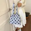 Bolso Cubo de Lunares Estilo Coreano Nuevo 2026 Bolso de Hombro con Cierre de Cordón para Mujer, Bolso de Mano Artístico para Viajes