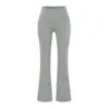 Pantalones Deportivos Acampanados para Yoga Color Gris Claro para Mujer con Cintura Elástica, Corte Ajustado, Elásticos, que se Adaptan a la Cadera, Pantalones Casuales de Algodón