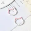 Fivela de Mola Gradiente Duas Cores Pintada Anel Aberto de Formato Especial Anel de Mola de Gatinho Chaveiro DIY Anel de Conexão de Liga
