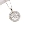 Colar Rotativo Bússola Colar para Mulheres Ouro 18K Cruz Amazônica Popular Pingente Simples Redondo Diamante