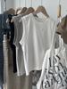 Top Branco Sem Mangas Estilo Minimalista para Mulheres, Temperamento de Verão, Gola Redonda Slim, Regata Racer Versátil, Colete Suspensório Simples