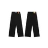 Jeans rectos de talla grande para mujer, estilo americano de calle, negros, con caída, para otoño, de cintura alta, holgados, casuales, adelgazantes, de pierna ancha