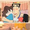 Crayon Shin-Chan Pano de Fundo Decoração Arranjo Foto Fofo Desenho Animado Pano Pendurado Quarto Dormitório Cama Reforma Pano de Parede Tapeçaria
