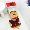 Set de Inodoro Papá Noel Navideño Elfo de Baño Reno Muñeco de Nieve Cubierta de Inodoro Felpudo Cubierta de Tanque de Agua Cubierta de Pañuelos de Papel