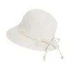 Sombrero de Sol de Verano para Exteriores con Ala Ancha, Sombrero Tipo Cubo Adelgazante para Mujer, Sombrero de Pescador de Moda Versátil con Lazo