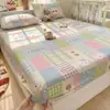 Sábana Individual de Hilo Rizado Grado A Materno e Infantil Cubre Cama de Hilo Arrugado Juego de Tres Piezas Protector de Colchón de Cobertura Total Antideslizante