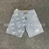 Comercio Exterior Transfronterizo Pantalones Cortos de Mezclilla Retro Lavados con Estampado Completo de Letras Alcatraz Personalizados Callejeros Modernos