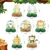 Decoraciones para Baby Shower Tema Selva Dibujos Animados Lindas Decoraciones de Panal Verdes Mesa de Comedor Suministros para Fiesta de Vida Silvestre
