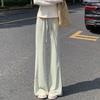 Pantalones de pierna ancha con protección solar de seda helada para mujer, nuevo estilo de verano 2025, finos, estilo Lulu igual, secado rápido, holgados, informales, estilo perezoso