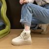 Botas de nieve altas con forro polar para mujer, invierno 2024, nuevas botas de estilo coreano para estudiantes, cálidas, informales, con suela gruesa y aumento de altura, ZY12296