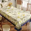 Toalha de mesa para sala de jantar estilo americano, à prova d'água, à prova de óleo, lavável, resistente ao calor, base de mesa de PVC, luxo leve, toque de alta qualidade, protetor de superfície de mesa de centro