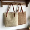 Bolso de mano nuevo para mujer con textura tejida, bolsa de paja de gran capacidad, casual y versátil para el trabajo, bolso de mano simple y ligero