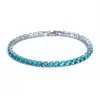 Pulsera Tobillera Hip-Hop Transfronteriza de Circonita Cadena Sencilla Regalo Suministro para Transmisión en Vivo Joyería de Marca Hip-Hop de Moda