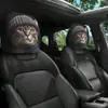 Funda de Reposacabezas para Coche con Estampado de Calavera Negra de Comercio Exterior Transfronterizo, Estilo Elástico Universal, Funda de Reposacabezas para Coche Original y Divertida