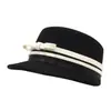 Sombrero de Lana Vintage para Equitación para Mujer, Otoño e Invierno, Elegante Sombrero Cubo Estilo Pequeño Chanel, Elegante Sombrero Estilo Hepburn