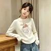 Ropa de Felpa de Otoño para Niñas Cálida de Invierno Otoño 2026 Nueva Camiseta Básica de Manga Larga para Niña Casual Cuello Redondo Moderna