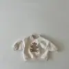 Roupas Infantis Estilo Coreano Outono Inverno Bebê Recém-nascido Macio Fofo Ursinho Forrado com Lã Capuz Estiloso Tendência Roupas Infantis de Manga Longa com Desenho