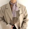 Ins Estilo Coreano chique Lenço Pequeno Primavera e Outono Decorativo Lenço Dupla Face Tira de Cabelo Gravata Lenço Série Floral Fita