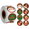 Adesivos de vela de Natal 500 folhas/rolo diâmetro 3,8cm Decoração de feriado de Natal presente adesivos de rótulo para vela