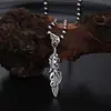 Colgante de pluma de plata de ley 925 para hombre y mujer, personalizado, moda europea y americana, punk, hipster, plata tailandesa, colgante de collar para pareja todo terreno