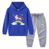 Primavera y Otoño 2023 nueva ropa infantil transfronteriza suéter con capucha para niños pantalones conjunto de dos piezas bebé algodón manga larga