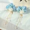 Accesorios para el cabello antiguos Hanfu, pinza para el cabello con borlas largas y flores de seda clásicas, accesorios para el cabello con flores, accesorios para ropa antigua que combinan con todo.