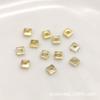 Color Oro Real 18K Conservante Cuentas Pequeñas Plateadas DIY Pulsera Collar Accesorios para Ensartar Cobre Cuentas Espaciadoras Cuadradas Pequeñas