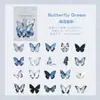 Pacote de Adesivos Borboleta Sonhadora Pet Retro Caderno Decorativo Padrão Base Material Adesivo Impermeável Adesivos DIY