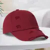 Boné de Baseball Rasgado com Logo Personalizado, Top Macio 100% Algodão, Boné de Aba Curva Tendência Personalizado, Chapéu de Sol para Cabeça Grande