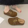 Zapatos Casuales de Estilo Birkenstock con Suela Gruesa, Aumento Interno de Altura, Slip-on, Puntera Cerrada, Doble Hebilla para Mujer, Novedad Otoño/Invierno 2026