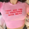 Verão 2025 Novos Tops Rosa Hip-Hop Estilo Retro Y2K Tops Casuais Camisetas Roupas Europeias e Americanas Redondo