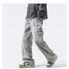 Pantalones vaqueros con letras personalizadas de estilo Hong Kong para hombre, de verano 2024, estilo hip-hop, modernos y de calle.