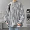Suéter de gola redonda, suéter de malha, camisa masculina da moda, bonita, outono e inverno, 2024, novo temperamento masculino, top slim