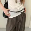 Cinturón Tejido Hecho a Mano Estilo Étnico Retro para Mujer, Cinturón con Hebilla Metálica Estilo Artístico, Combinado con Jeans, Accesorio Decorativo, Moderno