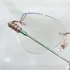 Gafas Rectangulares Ultraligeras de Titanio Puro Sin Montura para Mujer, Se Pueden Personalizar con Lentes Graduados, Sensación de Alta Gama, Aspecto Puro y Natural, Gafas Sin Montura