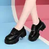 Mocasines de plataforma de estilo británico para aumentar la altura 2026 nueva primavera con cordones suela blanda versátiles zapatos pequeños de piel