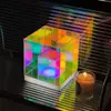 Lámpara de Mesa Colorida Transfronteriza Lámpara de Camping Piramidal Adorno de Decoración de Ambiente para Dormitorio Lámpara Creativa de Atmósfera para Escritorio Celebridad de Internet