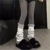 Calcetines de punto holgados y calcetines de bádminton versátiles, cálidos, estilo retro japonés, para chica popular, con diseño de copo de nieve Fair Isle, para otoño e invierno.