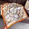 Lenço de Seda Estampado Moda Retrô Moderna, Xale de Alta Qualidade, Lenço de Pescoço com Proteção Solar, Lenço de Cabeça, Lenço Feminino