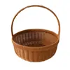 Mimbre Sintético Plástico Tejido con Asa Cuadrada Cesta de Picnic Cesta de Plástico Cesta de Compras Cesta para Verduras Cesta para Recolectar Frutas Cesta para Frutas y Verduras