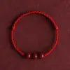Pulseira de Corda Vermelho Cinábrio para Homens e Mulheres, Contas de Transferência de Areia Dourada Roxa, Boa Sorte no Ano de Nascimento, Pulseira Tecida à Mão, Segura e Lisa