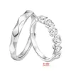 2026 Nuevo Modelo S999 Plata Pura Anillos de Pareja en Forma de Corazón Anillos Ajustables Anillos de Lujo Ligero y Sensación de Gama Alta para Mujeres Venta al por Mayor