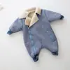 Nueva ropa de exterior para bebés niños y niñas de 0 a 2 años, mameluco para bebé, mameluco cálido de otoño e invierno, ropa moderna para niños pequeños