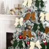 Decoraciones de Lazos Navideños DIY Tela Roja Guirnalda para Árbol de Navidad Arreglo Lazos Decorativos Colgantes Venta al por Mayor
