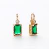 Retenção de cor 18K ouro real cor retangular pingente de pedra branca pulseira diy colar brincos acessórios de jóias material