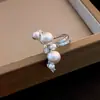 Ear Cuff Retro Francés de Circonita y Perla para Mujer, Pendientes Únicos y Sencillos, Lujo Ligero, Sensación de Alta Gama, Pendientes de Diseño de Nicho
