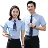 Verão Business Men's short-sleeved camisa traje de negócios 4S loja Real Estate professor camisa das mulheres terno uniforme roupas de trabalho